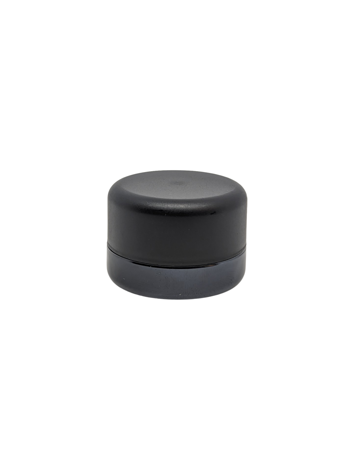 5ml Round Glass Shoulderless Screw Top Jars | Child Resistant Lid | Black Glass, Black Lid