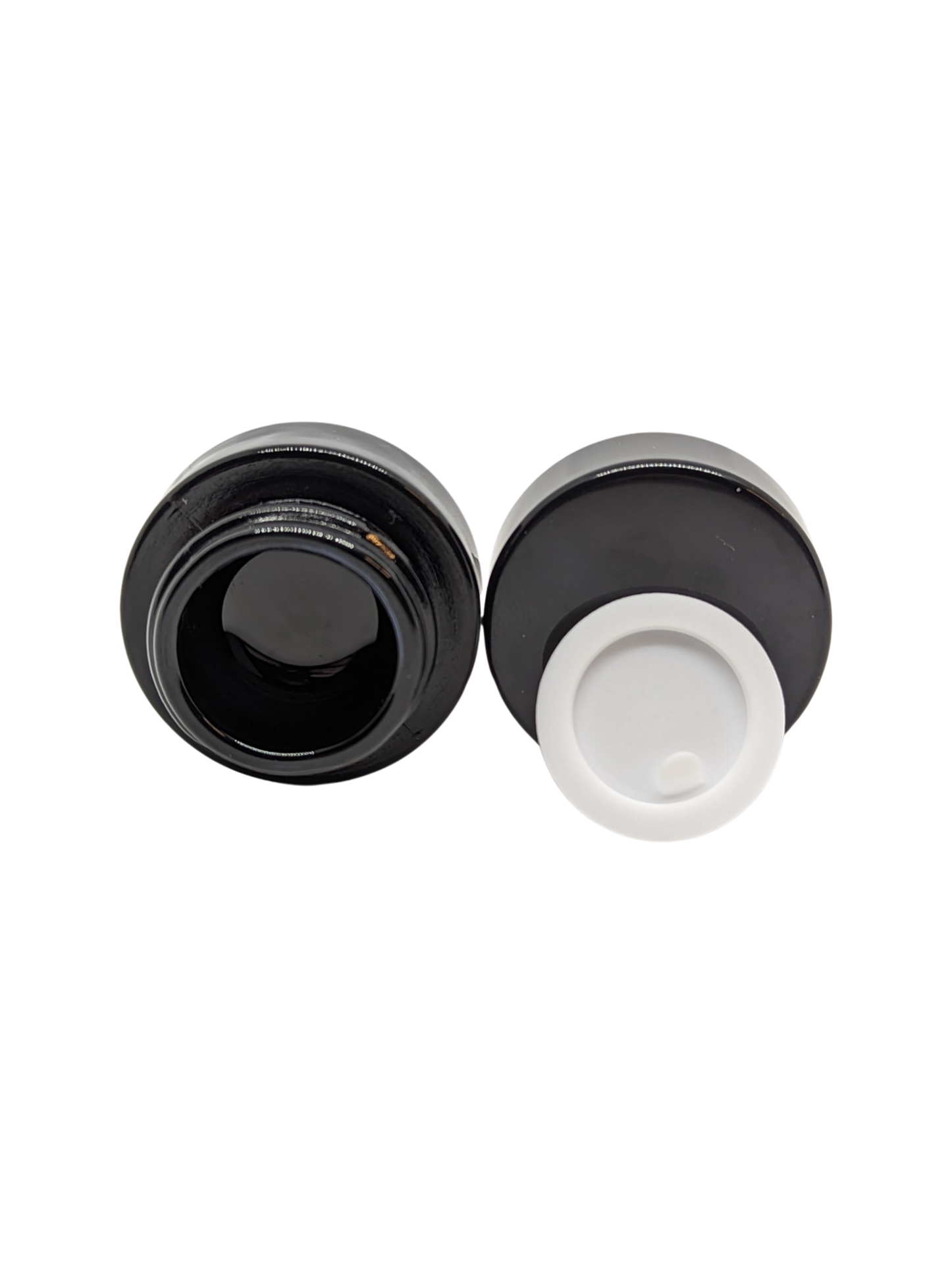 3ml Round Glass Shoulderless Screw Top Jars | Black Glass, Black Lid
