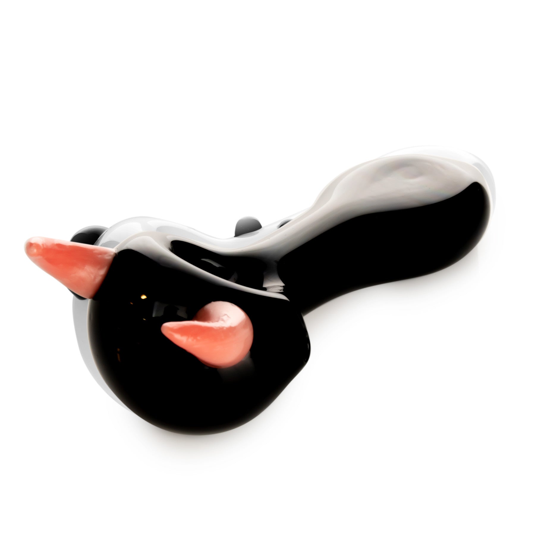 Red Eye Glass 4.5" Pink Horn Hand Pipe