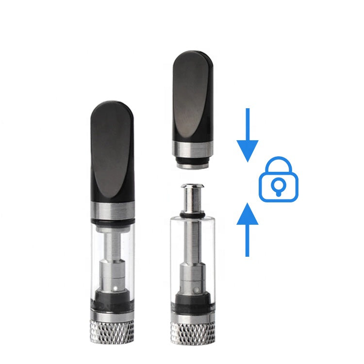 Glass Vaporizer Cartridge /w Ceramic Coil & 2mm hole (Press-on Tips)