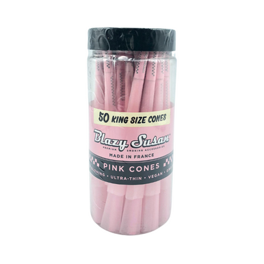 Blazy Susan Pink Pre-Rolled Cones | King Size: 109mm/ 26mm | 50 Cone Pack