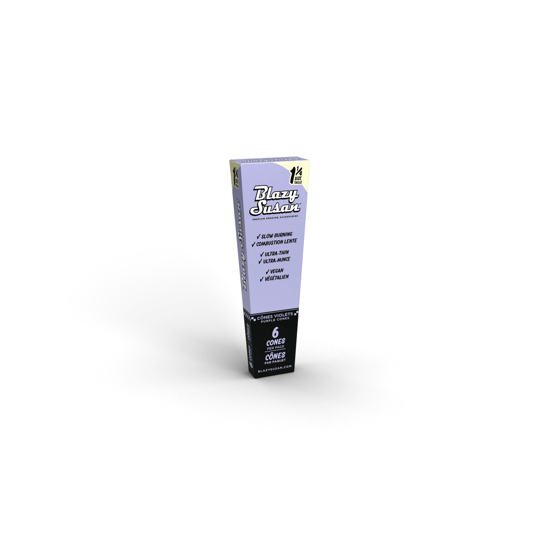 Blazy Susan | Pre-Rolled Purple 1 1/4 Size Cones | 6 Pack