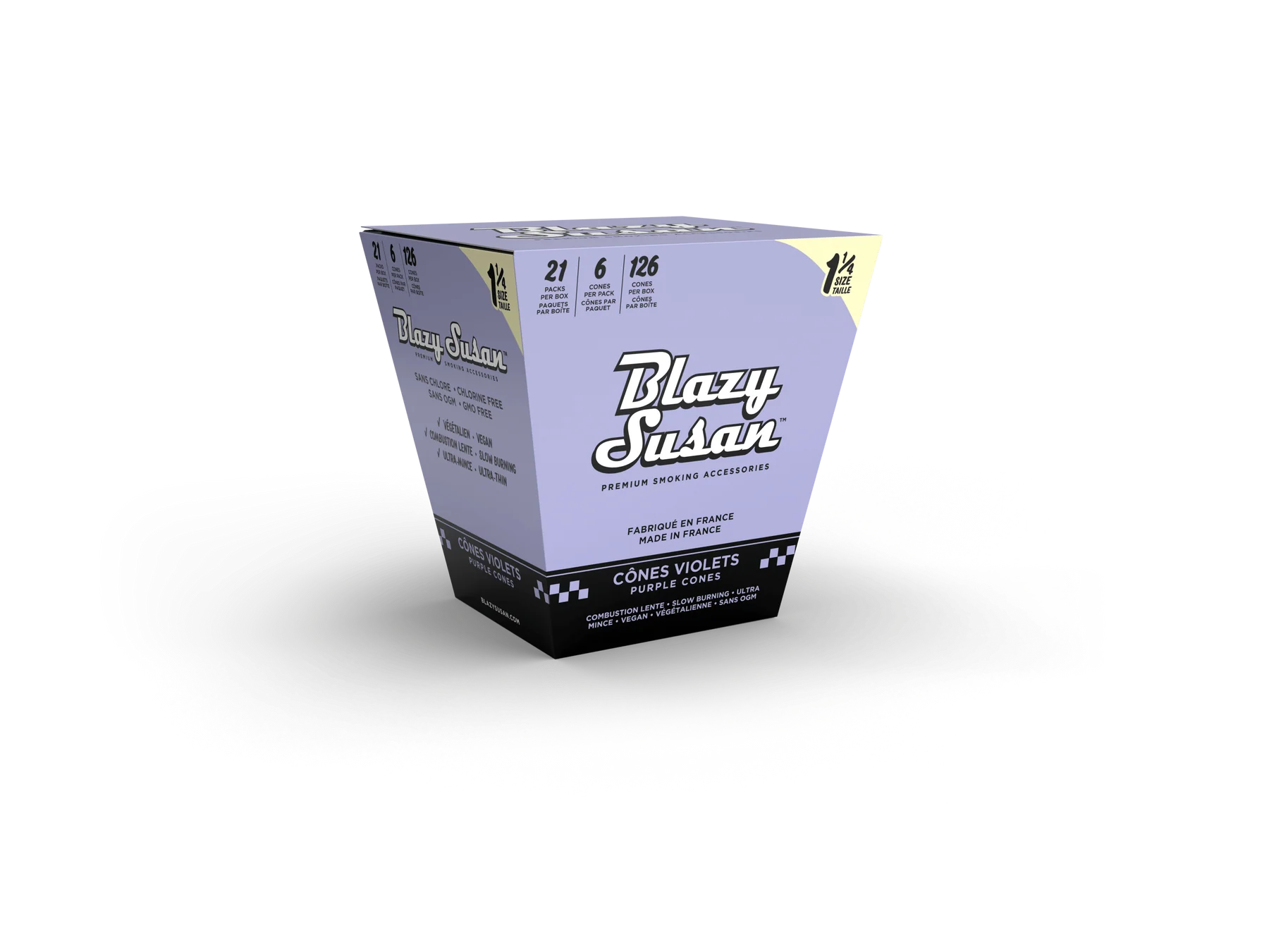 Blazy Susan | Pre-Rolled Purple 1 1/4 Size Cones | 6 Pack