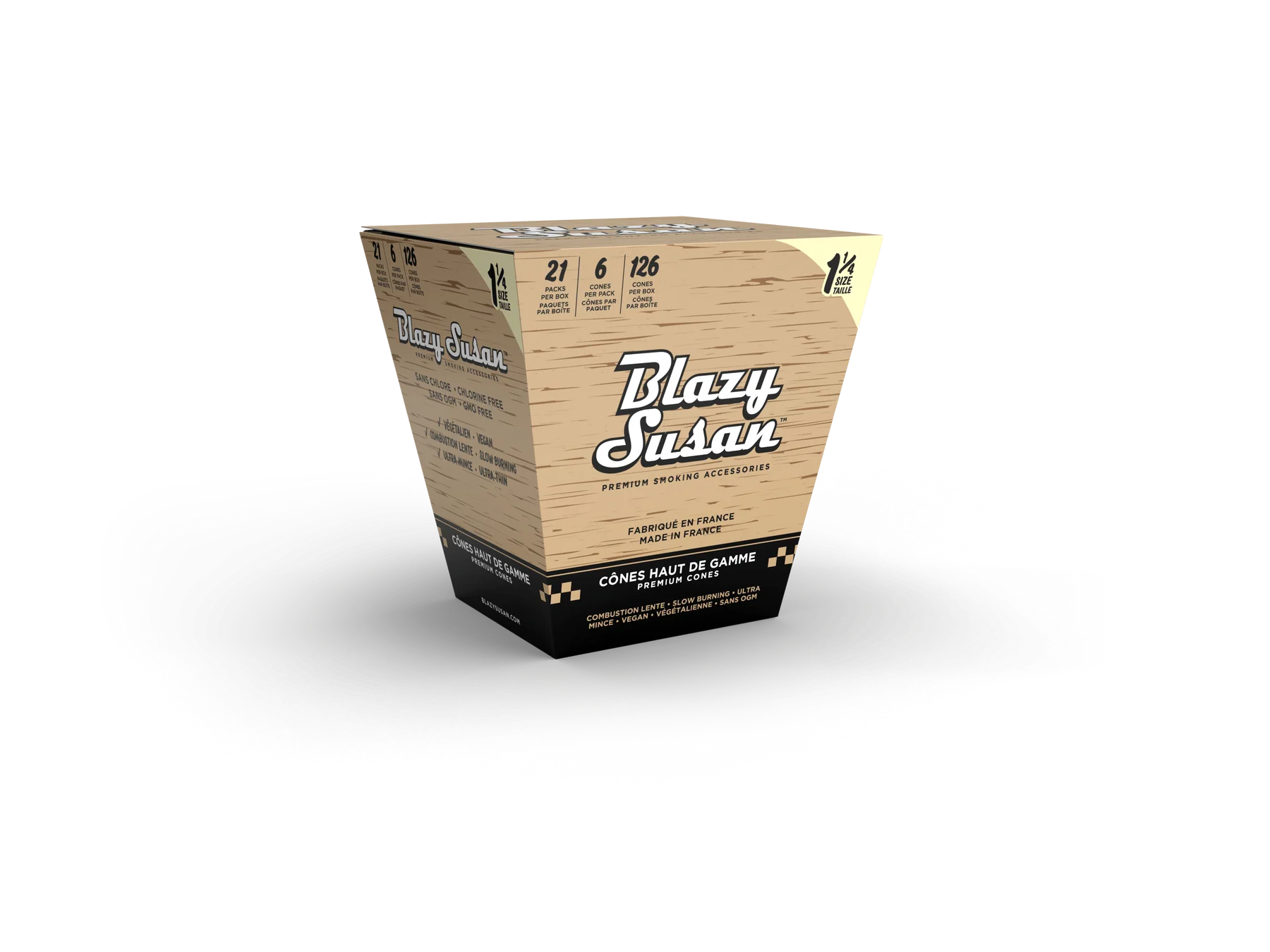 Blazy Susan | Pre-Rolled Unbleached 1 1/4 Size Cones | 6 Pack