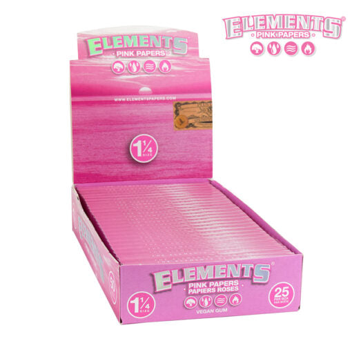 Elements Pink Rolling Papers | 1 1/4 Size