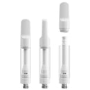 EVOLV Full Ceramic Core/ Glass Body Press-on Vaporizer Cartridge | White (HC Compliant)