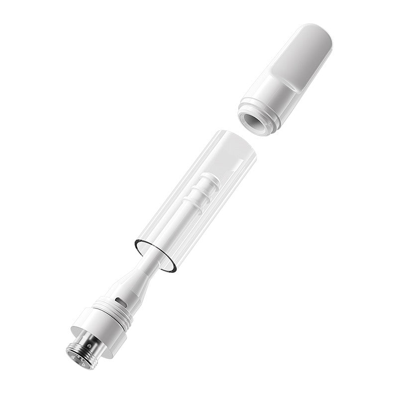 EVOLV 1.0ml Full Ceramic Core/ Glass Body Press-on Vaporizer Cartridge | White (HC Compliant)