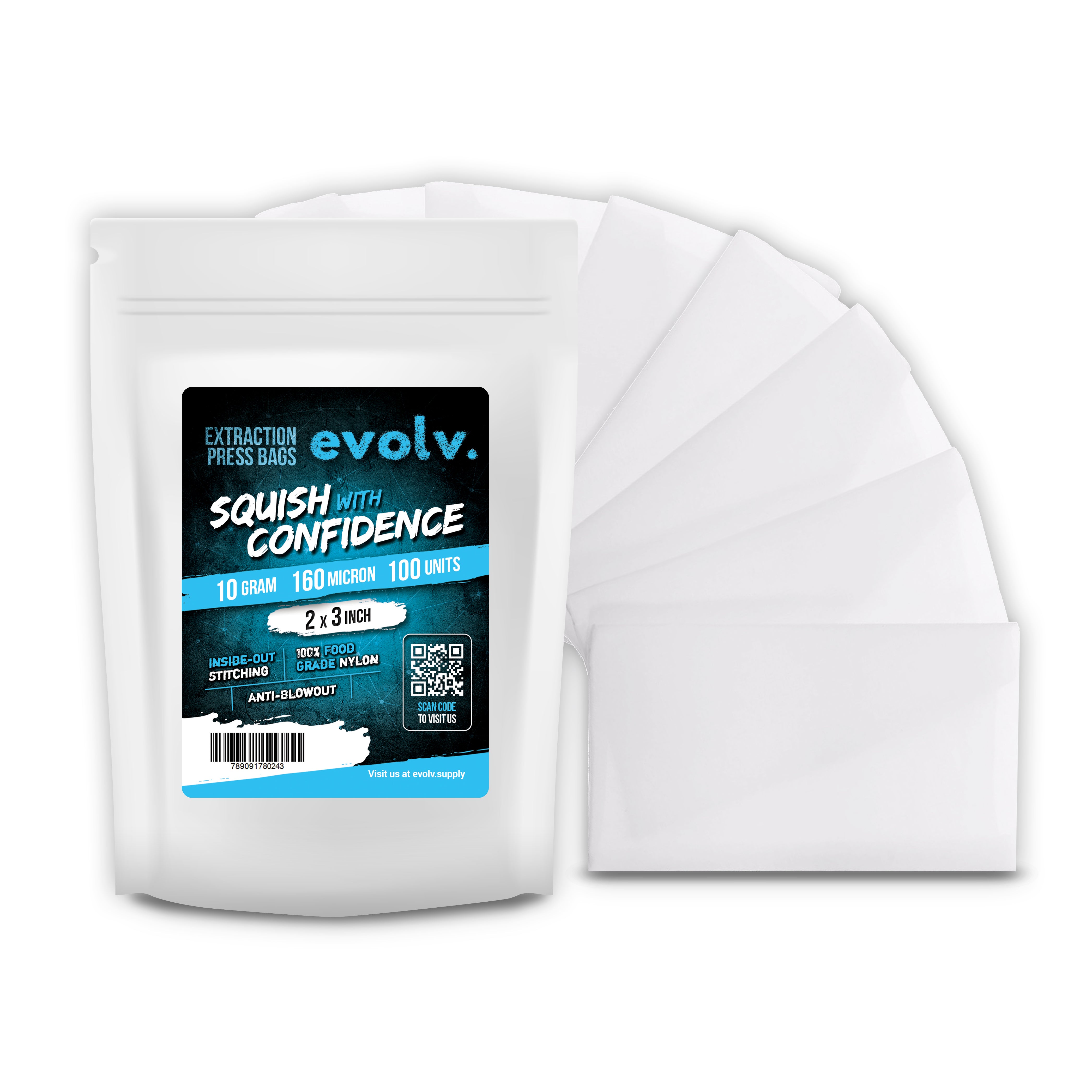 EVOLV Rosin Press Bags - 2" x 3" - 160u Micron