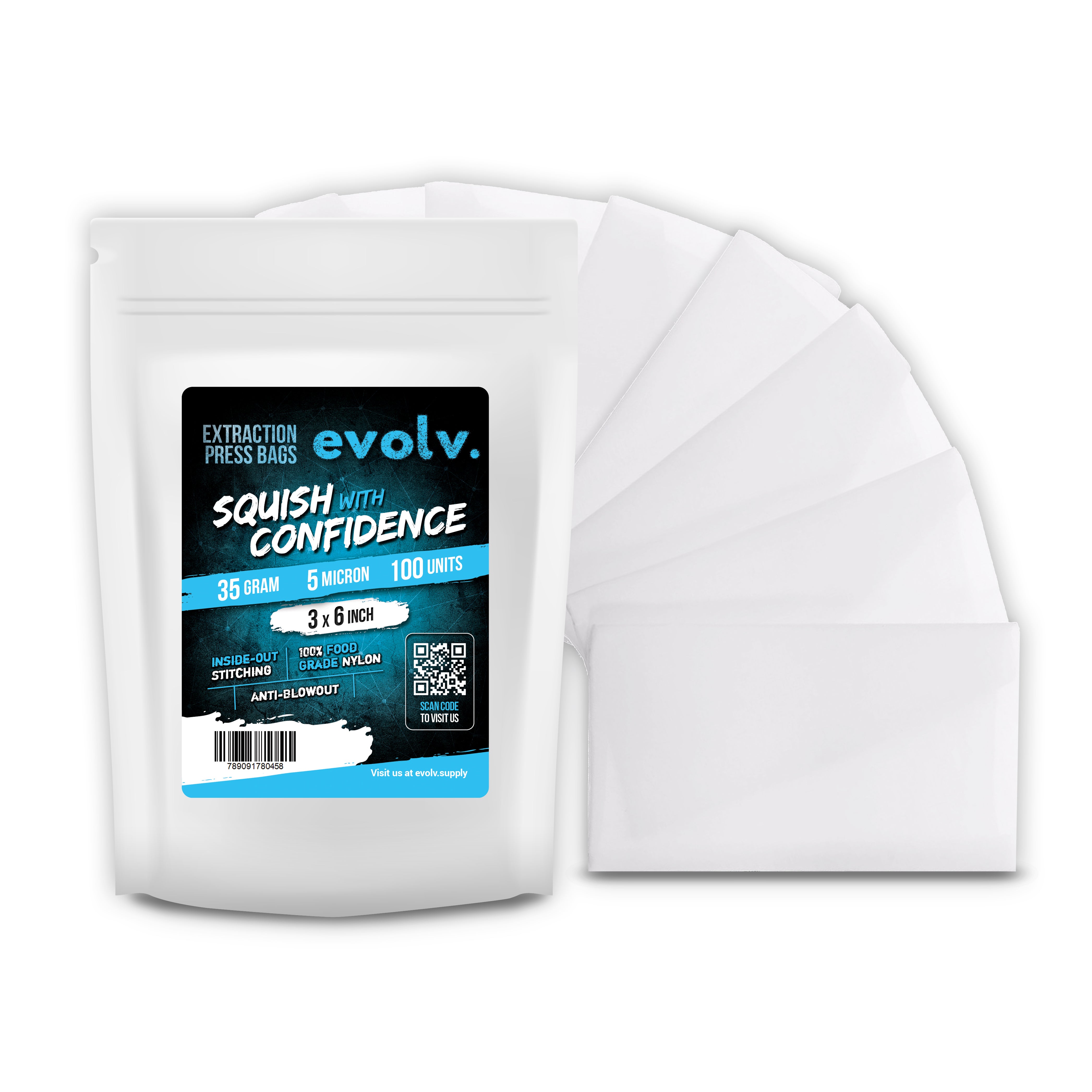 EVOLV Rosin Press Bags - 3" x 6" - 5u Micron