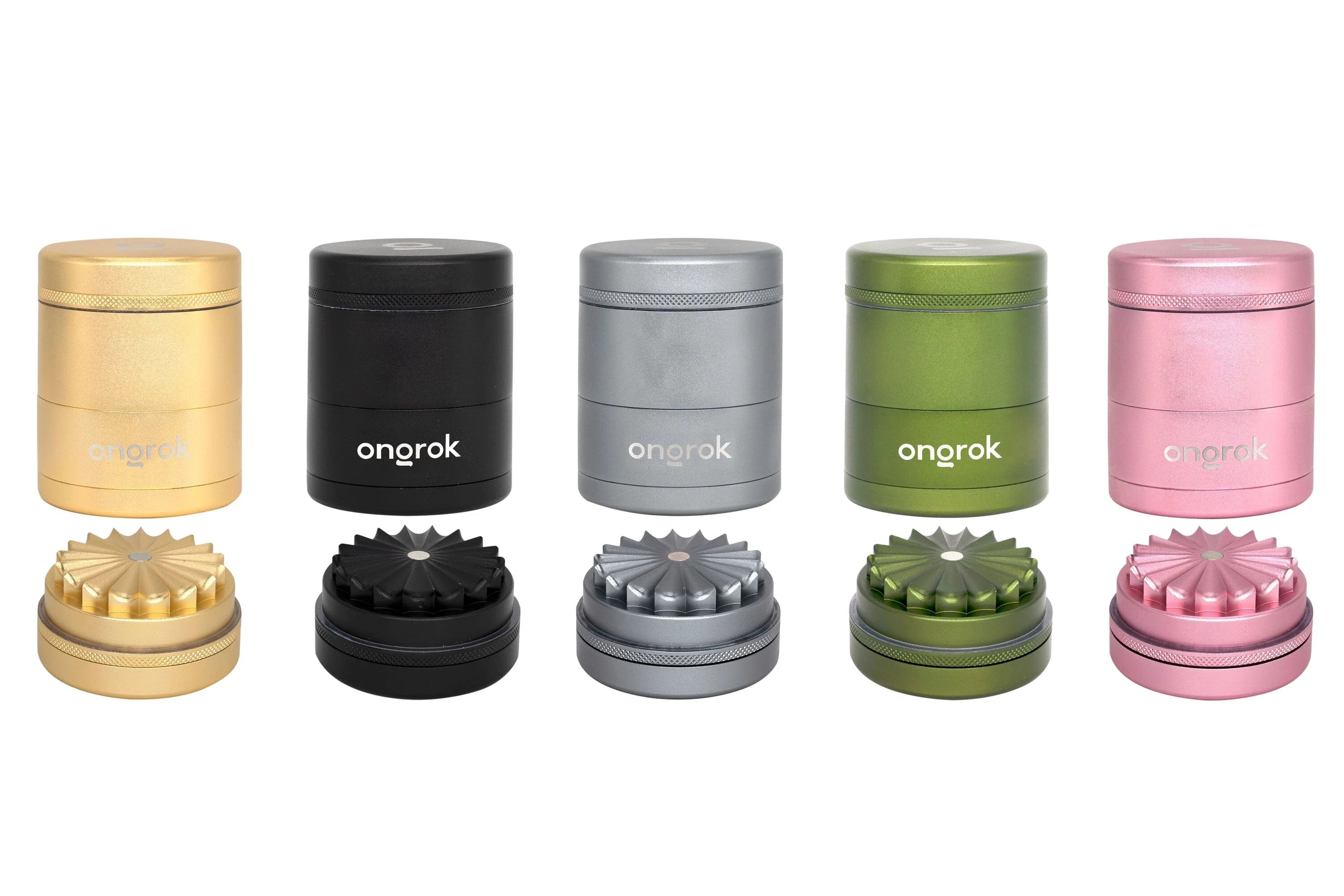 Ongrok Flower Petal Toothless Grinder w/ Storage | 5pc | Multiple Colours