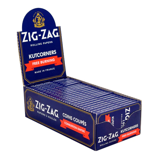 Zig Zag Blue Kutcorners Free Burning Rolling Papers | Size: Single Wide Double Window