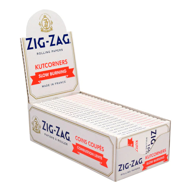 Zig Zag White Kutcorners Slow Burning Rolling Papers | Size: Single Wide Double Window