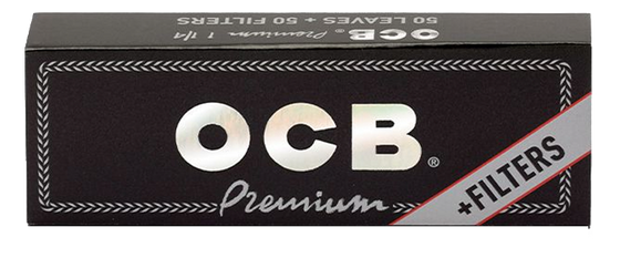 OCB Black Premium Rolling Papers + Filter Tips | Size: 1 1/4