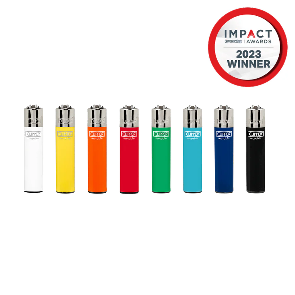 Clipper | Classic Mini Lighter | Reusable | 48 Pack Tray | Multiple Colours