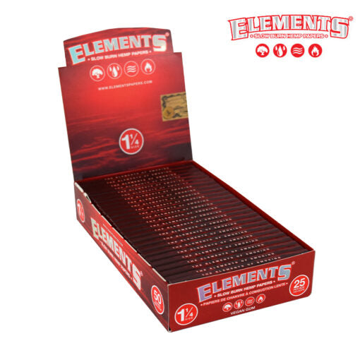 Elements Red Slow Burning Rolling Papers | 1 1/4 Size
