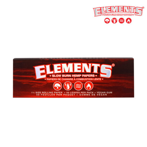 Elements Red Slow Burning Rolling Papers | 1 1/4 Size