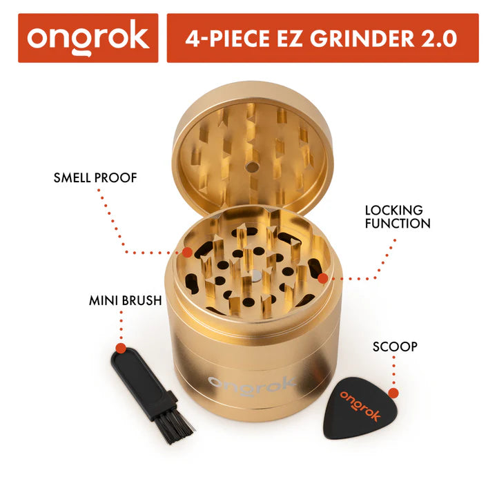 Ongrok EZ Grinder | 4pc | Multiple Colours