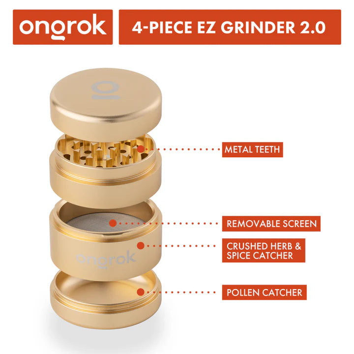 Ongrok EZ Grinder | 4pc | Multiple Colours