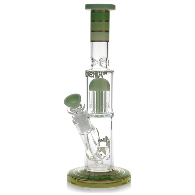 12" Straight Base Glass Water Pipe Bong w/ 8 Arm Perc | PhoenixStar Glass | Multiple Colours