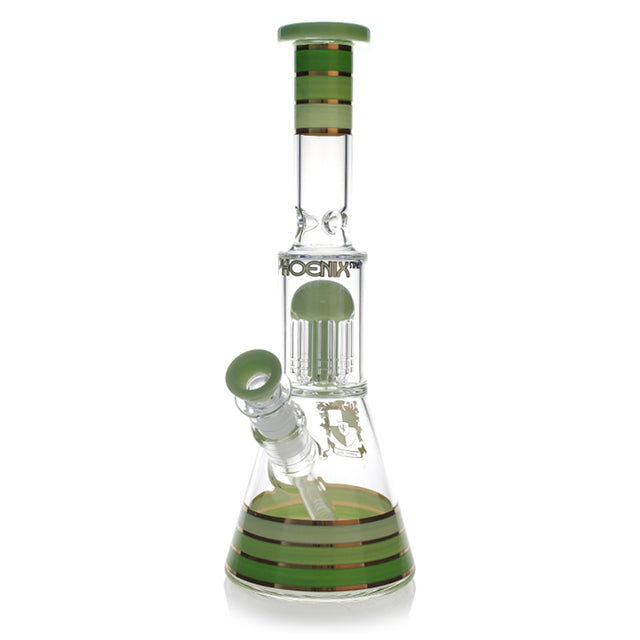 12" Beaker Base Glass Water Pipe Bong w/ 8 Arm Perc | PhoenixStar Glass | Multiple Colours