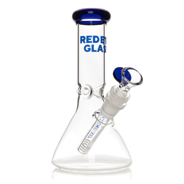 8" Beaker Base Water Pipe Bong | Red Eye Glass | Multiple Colours