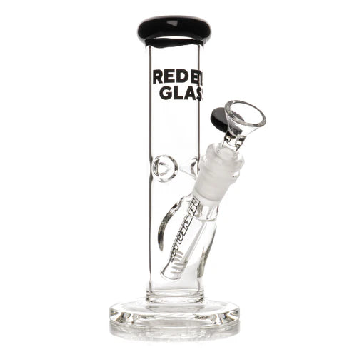 8" Straight Base Water Pipe Bong | Red Eye Glass | Multiple Colours