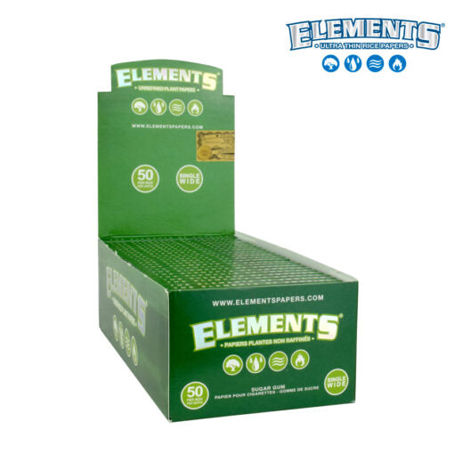 Elements Green Rolling Papers | Single Wide