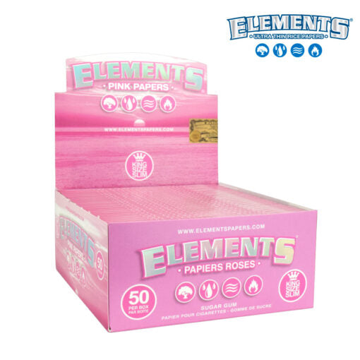 Elements Pink Rolling Papers | King Size Slim