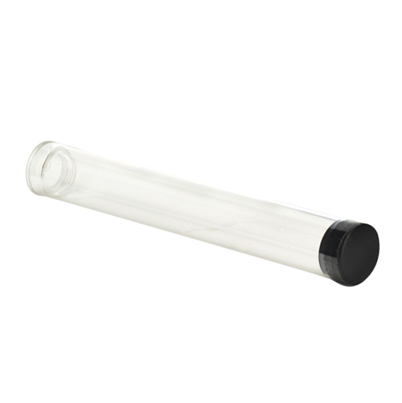 Plastic Tube for Vape Cartridges 13mm x 84mm - Black Cap