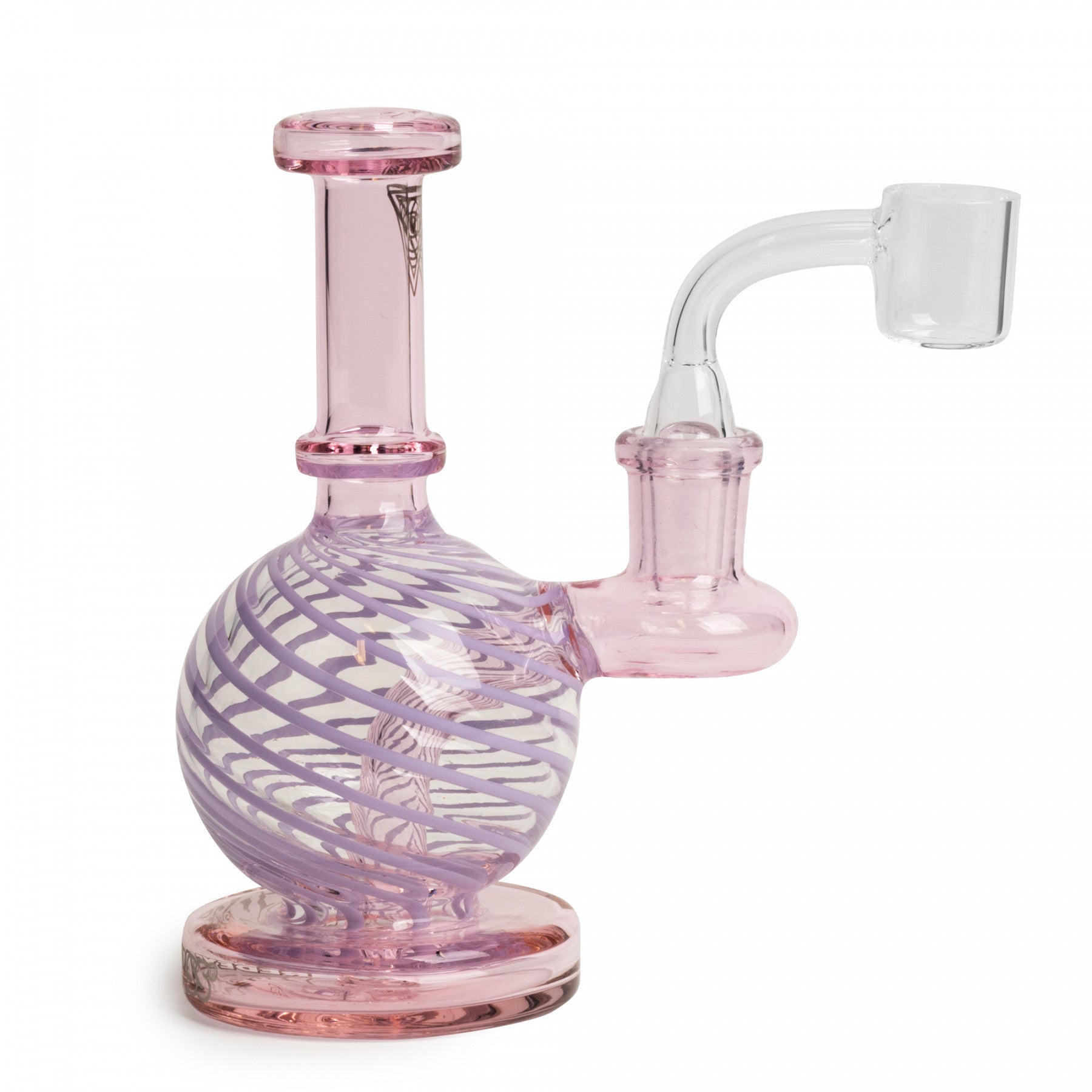 6" Orb Rig w/ 3 Hole Perc - Red Eye Glass - Pink
