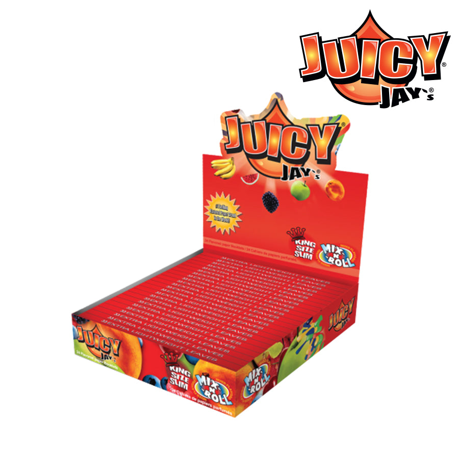 Juicy Jay's King Size Slim Rolling Papers, Tropical Mixed Case