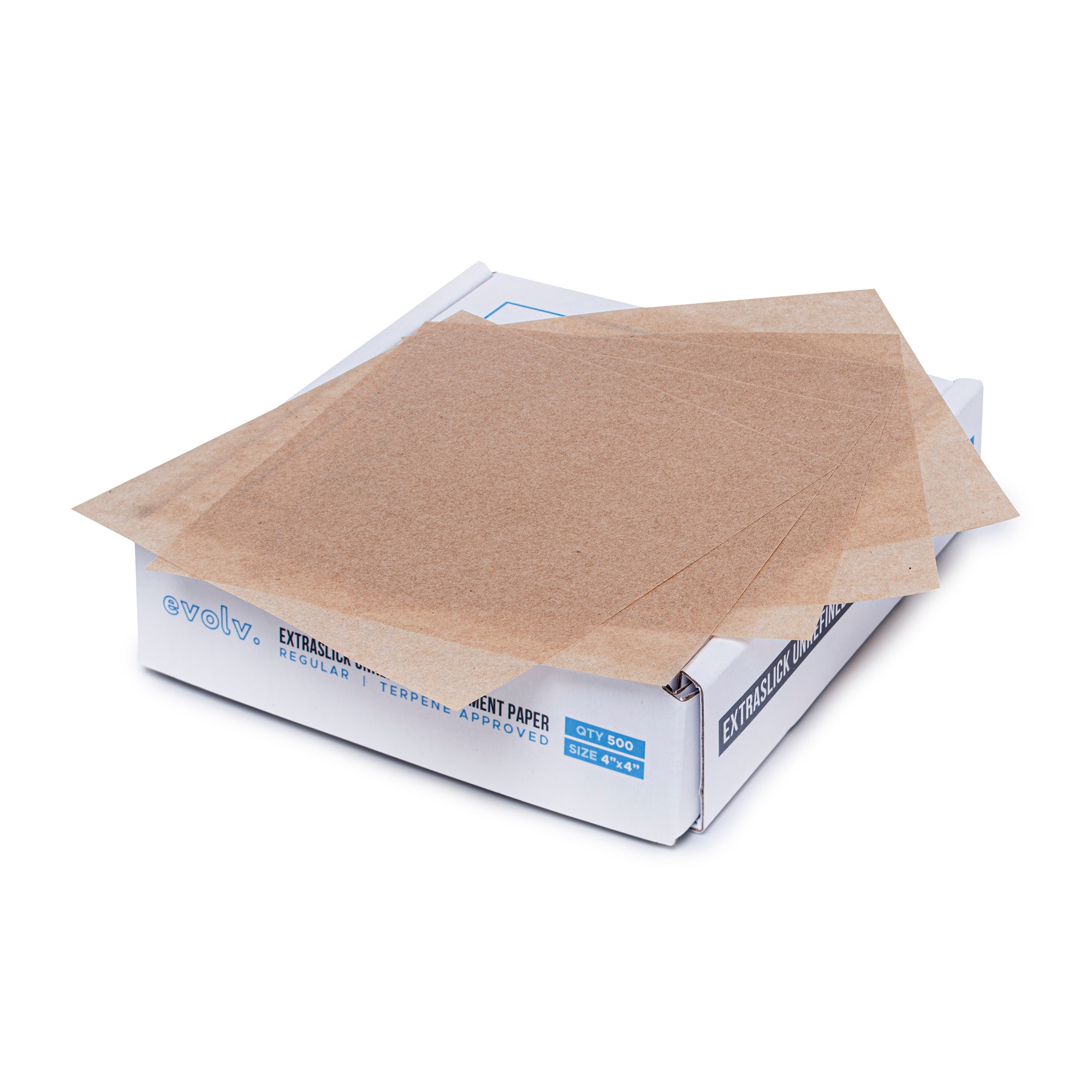 EVOLV | Parchment Squares | Unrefined & Extra-Slick Sheets | 4"x4" | 500 Count