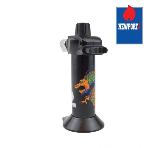 Newport Cigar Torch - Black w/ Dragon - No Butane - Mini 5.5"