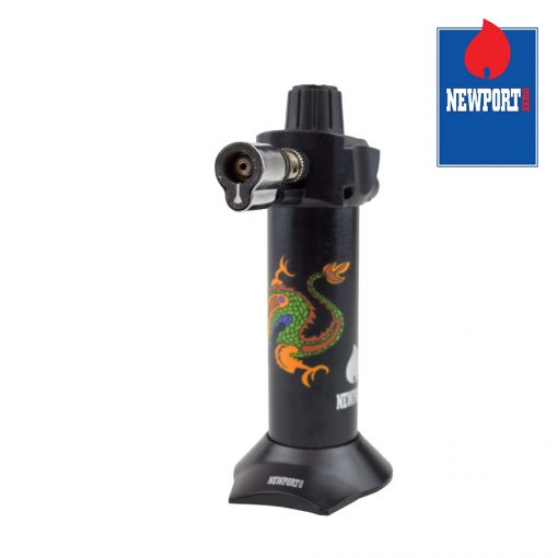 Newport Cigar Torch - Black w/ Dragon - No Butane - Mini 5.5"
