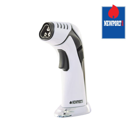 Newport Triple Flame Torch - White - No Butane - 6"