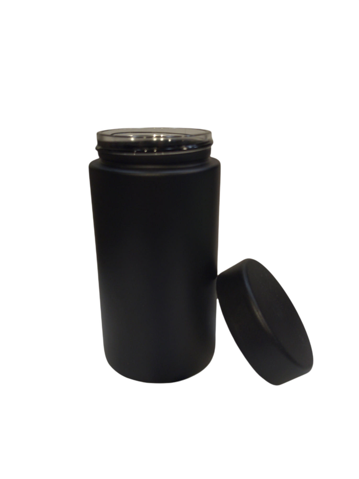 6 oz Child Resistant Glass Jar | w/ Black Plastic Screw Lid
