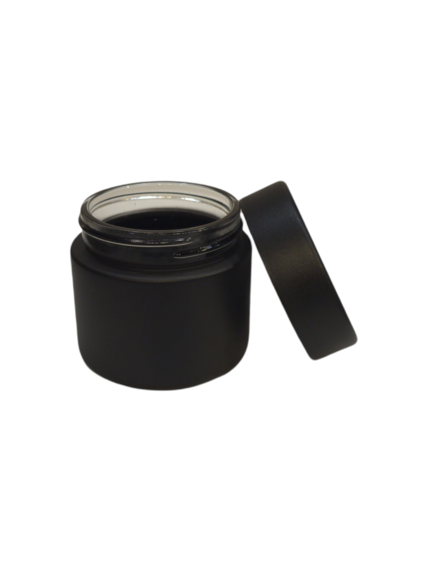 2 oz Child Resistant Glass Jar | w/ Black Plastic Screw Lid