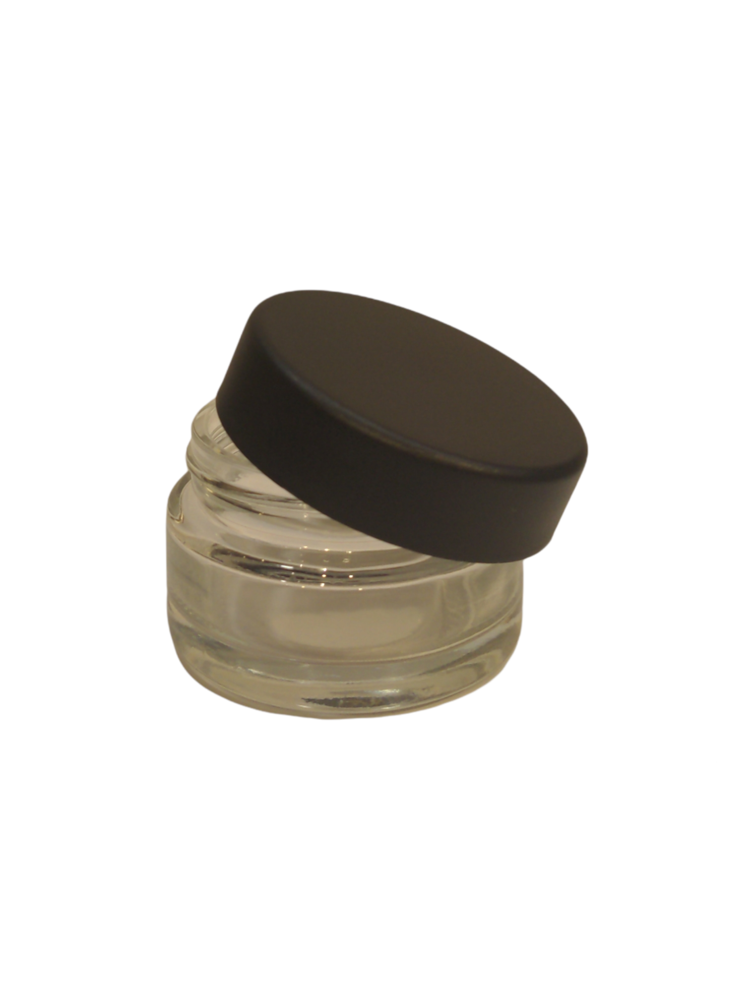 1 oz Glass Jar (Child Resistant) | Clear Jar w/ Black Plastic Screw Lid