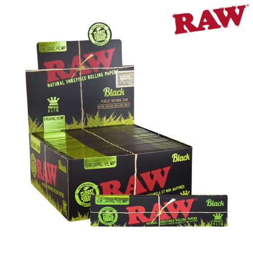 RAW Black Organic Hemp King Size Slim Papers