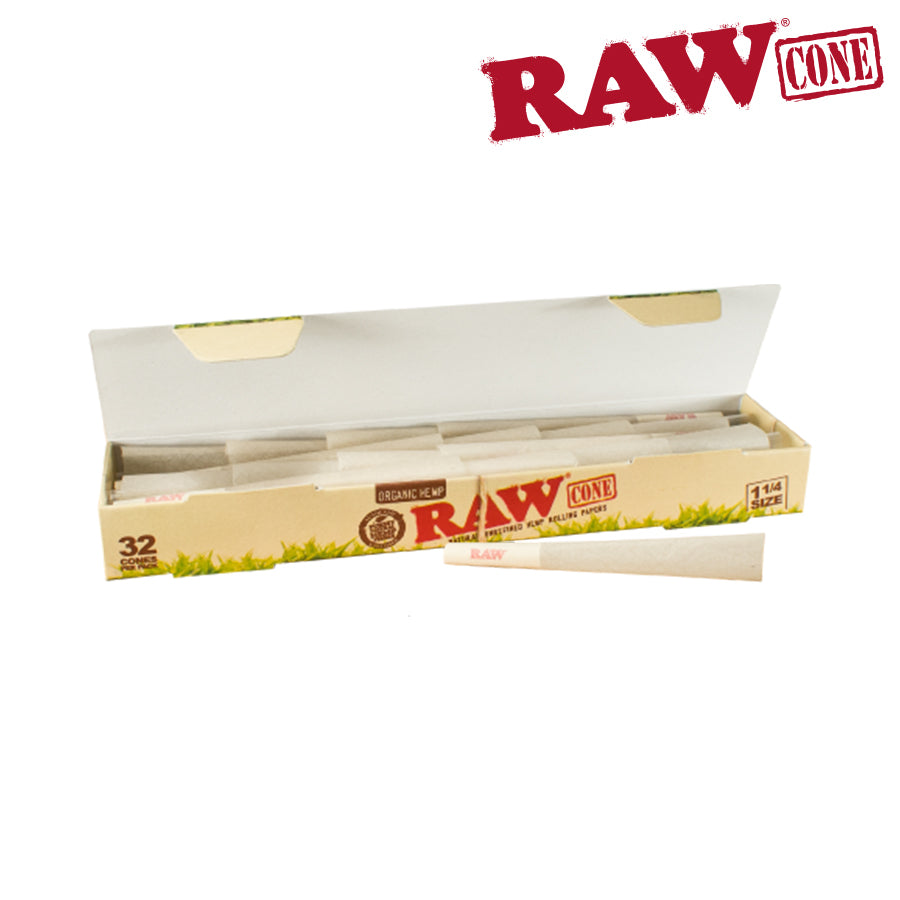 Pack of RAW Organic Pre-Rolled Cones on Display