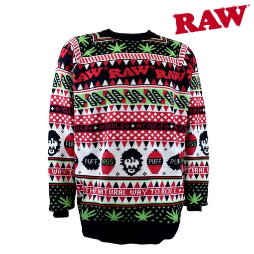 RAW Ugly Christmas Sweater displayed