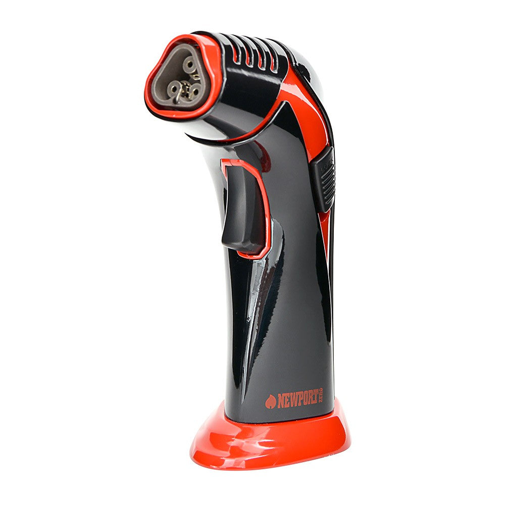 Newport Triple Flame Torch - Black & Red - No Butane - 6"