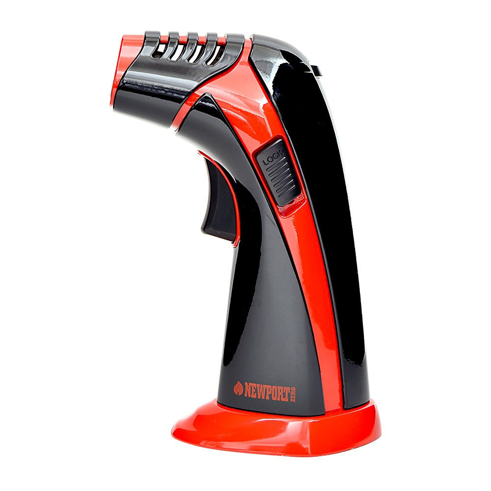 Newport Triple Flame Torch - Black & Red - No Butane - 6"