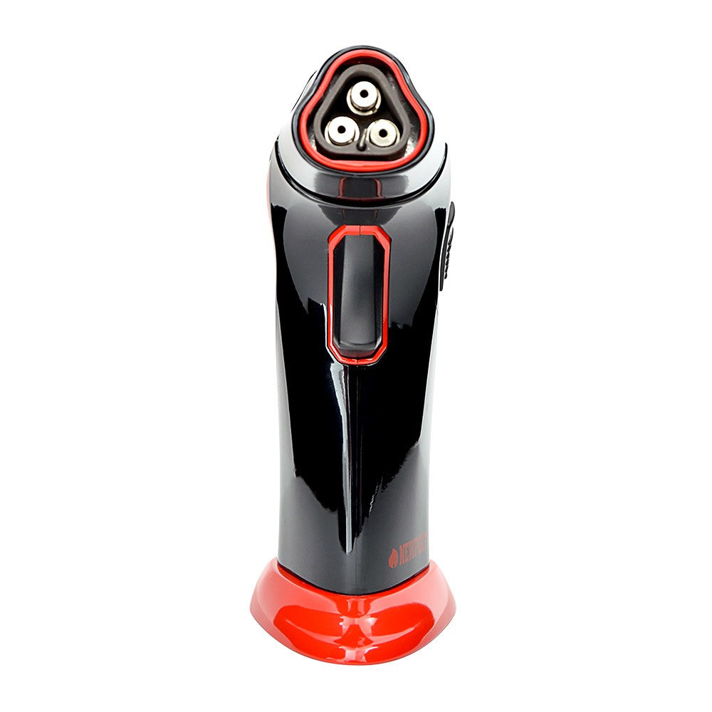 Newport Triple Flame Torch - Black & Red - No Butane - 6"