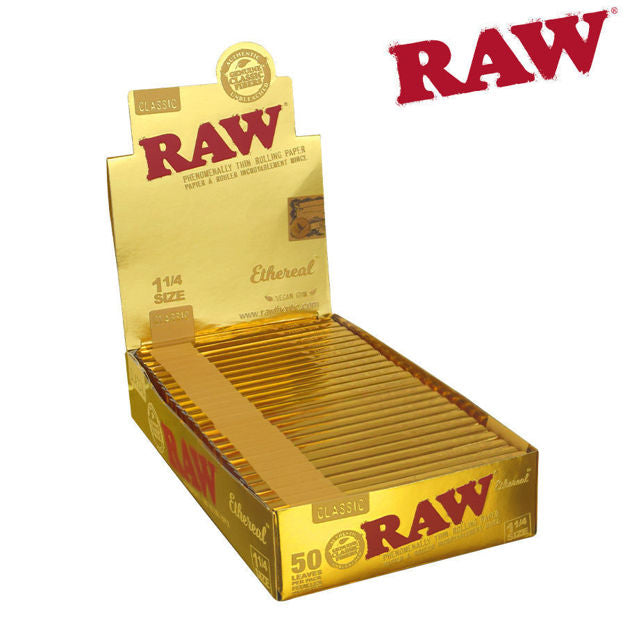 RAW Ethereal 1 1/4 Rolling Papers with natural gum