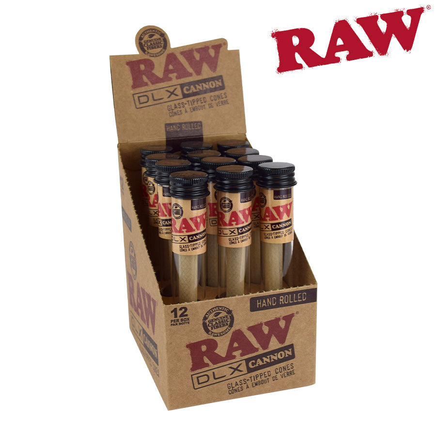 RAW DLX Cannon | Glass-Tipped Pre-Rolled Cones | Size: Fits 2 - 2.5g