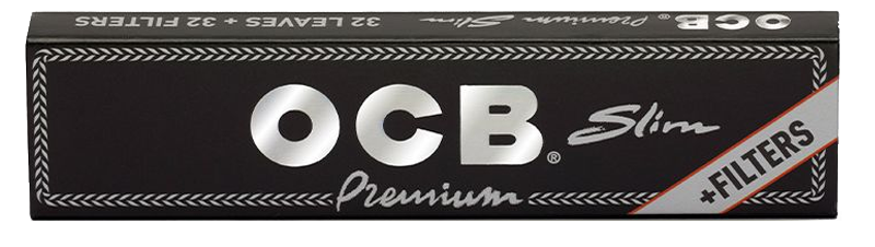 OCB Black Premium Rolling Papers + Filter Tips | Size: King Size Slim