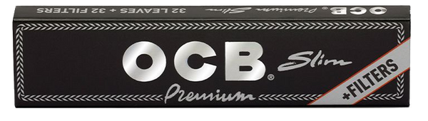 OCB Black Premium Rolling Papers + Filter Tips | Size: King Size Slim