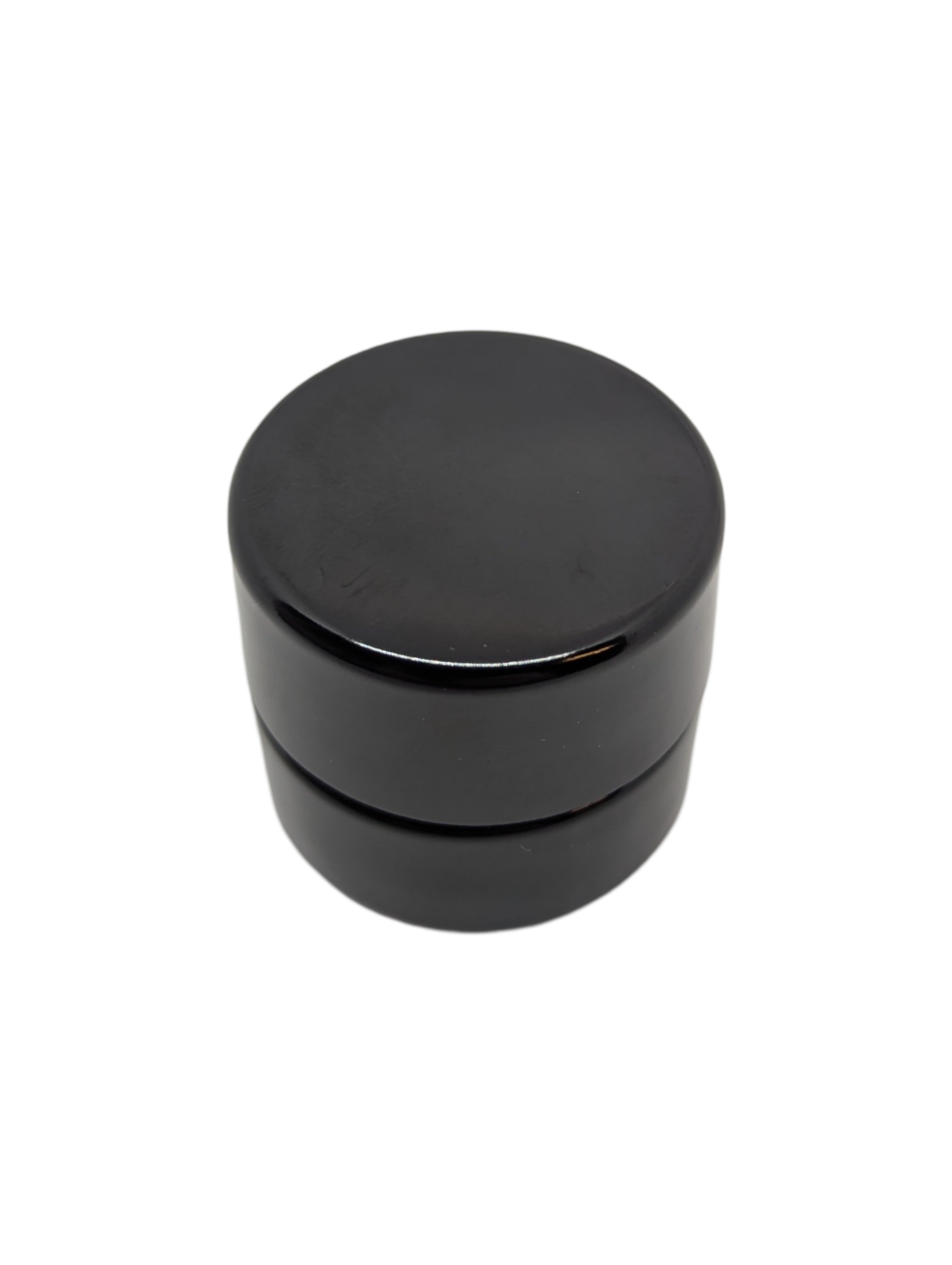 5ml BAKELITE Round Glass Shoulderless Screw Top Jars | Child Resistant Lid | Black Glass, Black Lid