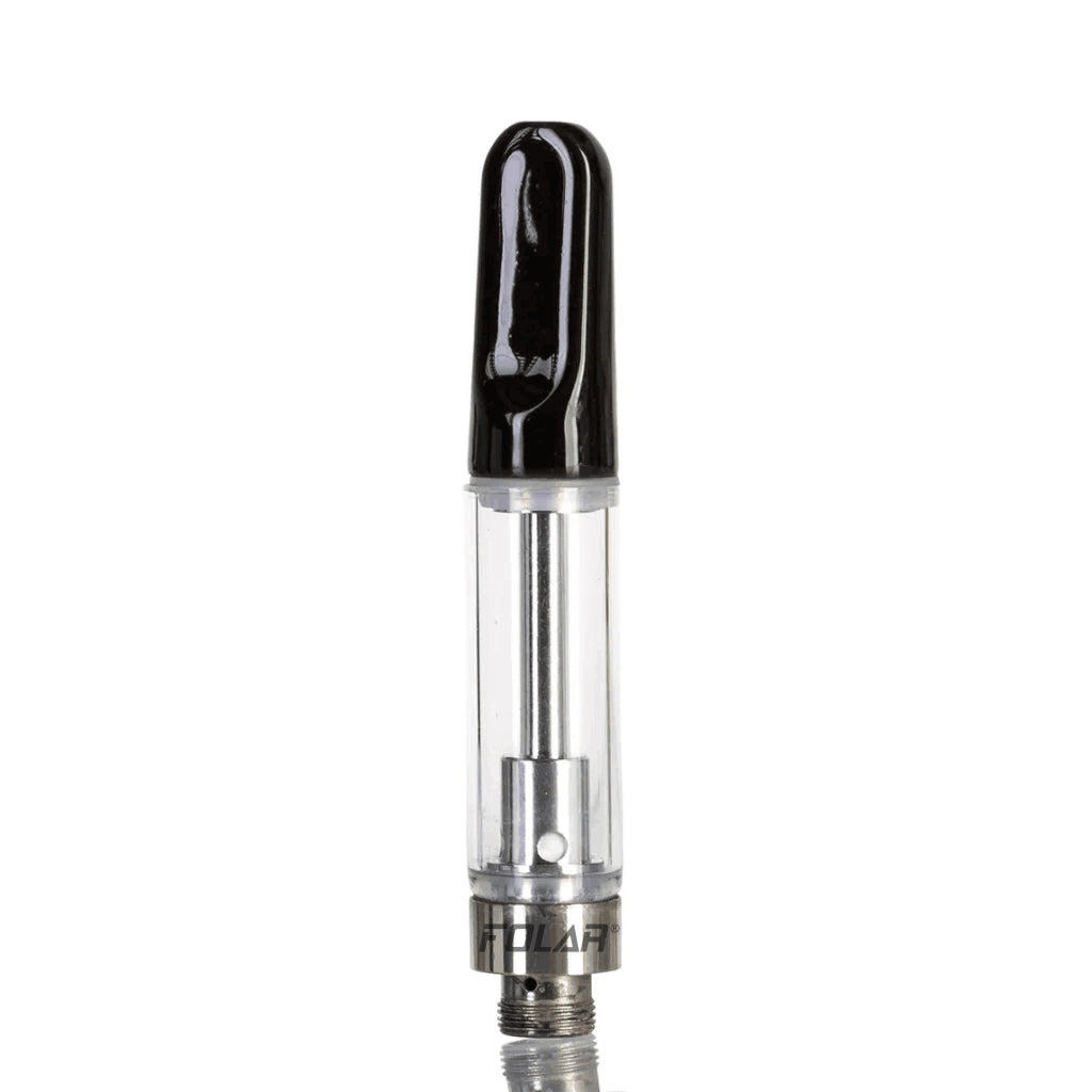 Glass Vaporizer Cartridge /w Ceramic Coil & 2mm hole (Screw-on Tips) - BLACK